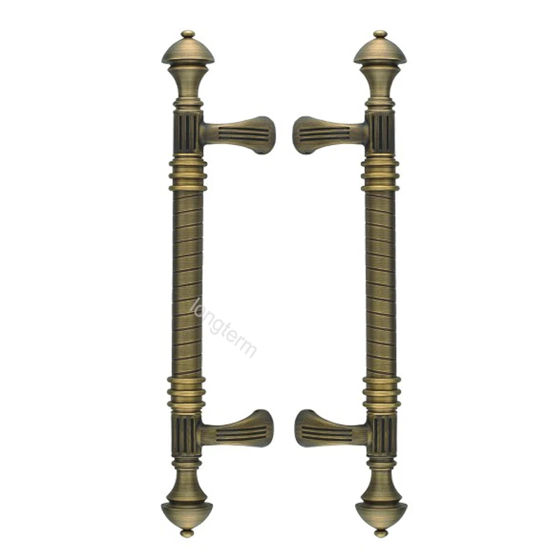 Wholesale Italian Style Antique Brass Sliding Door Handles Bronze Main Door Pull Handle for Wooden Door