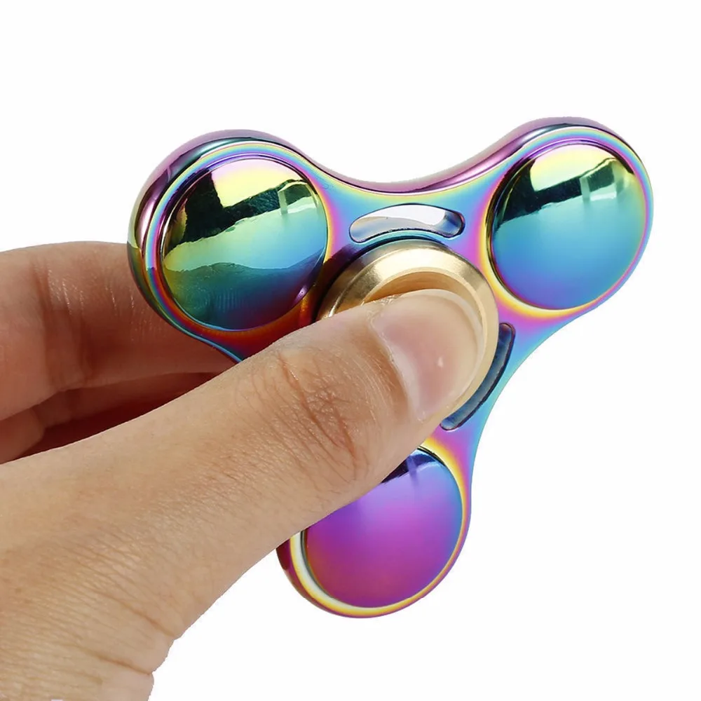 Wholesale Lot 3x Fidget Hand Spinner rainbow Colorful Metal Finger Toys #22 USA 