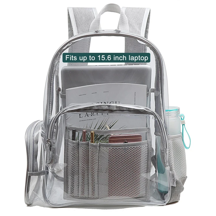 Stitch  Large Capacity Transparent PVC Book School Bags See Through Clear Plastic Backpack Heavy Duty