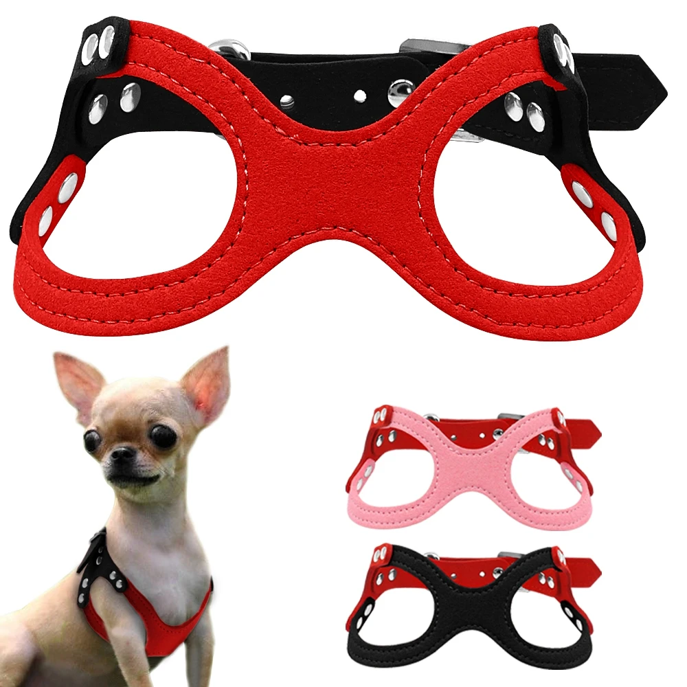 suede dog harness