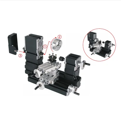 12000rpm Powerful Metal Mini Rotating Lathe Tz20002mr Diy Metal Gear ...