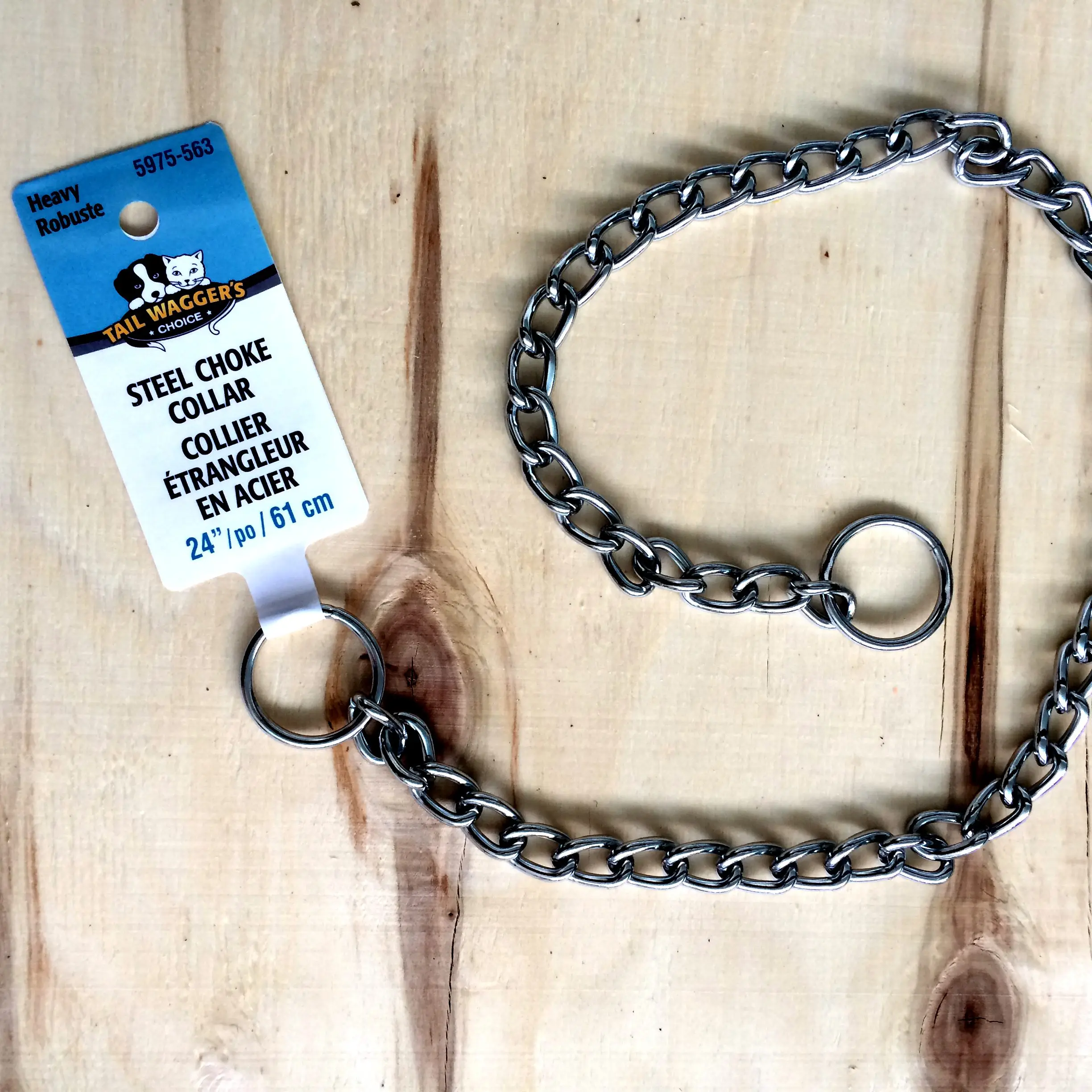 0mm chock chain with rings on each side chrome plated tie out