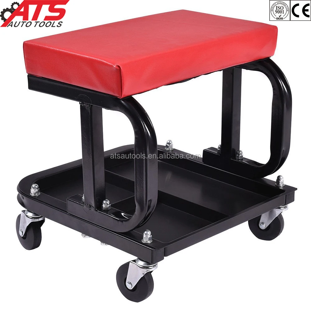 Omni Preminum Heavy Duty Mechanic Rolling Seat Stool Chair Repair Tools Tray Shop Auto Car Garage w/ 225 lbs Capacity 