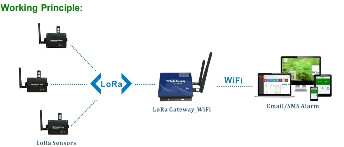 TZONE RD07 Smart LoRa Gateway for Temperature Sensors