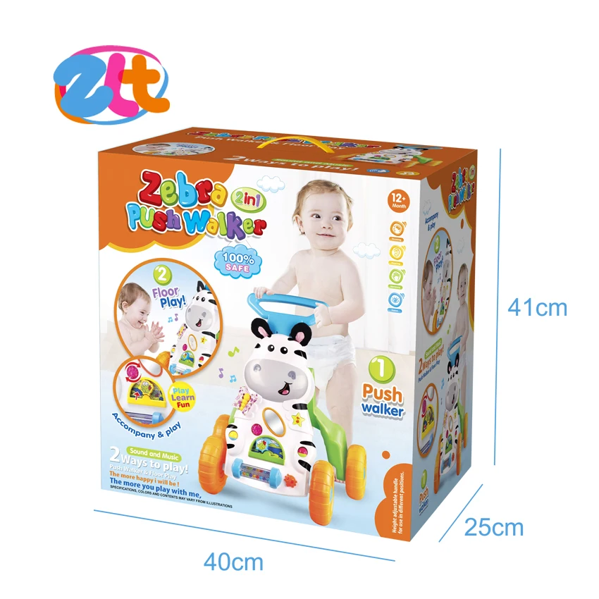 Zebra 2 in 1 Multifunctional Plastic Learning Baby Toy Walker