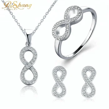 Wholesale 18k gold plated fine 925 silver wedding infinity jewelry set bridal