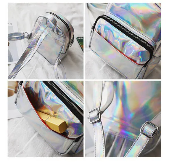 Holographic Geometric Color Changing Backpack - Eventeny