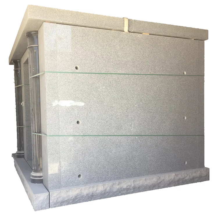SH STONE Cheap G633 Light Grey Stone Mausoleum Prices Granite Mausoleum Designs Wholesale