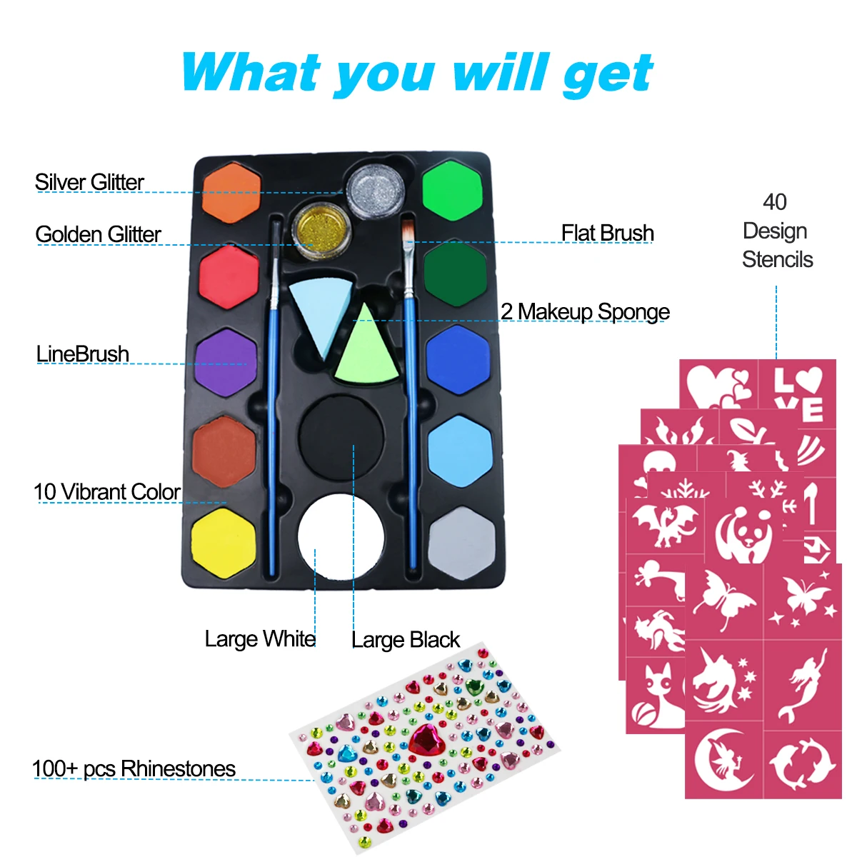 Cosmetic Festival Body Painting Play Clown Halloween Uv Face Paint