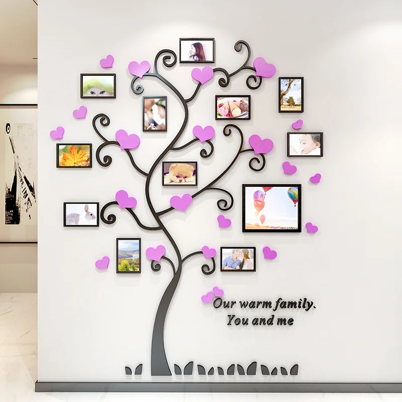 Family Tree Wall Home Decor Picture Removable 3D DIY Acrylic