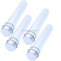 Прозрачная пластиковая пробирка с алюминиевой закручивающейся крышкой 25*140 мм