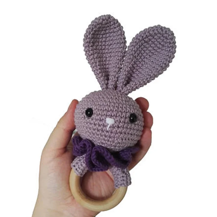 Милая вязаная деревянная игрушка-прорезыватель для зубов Детская