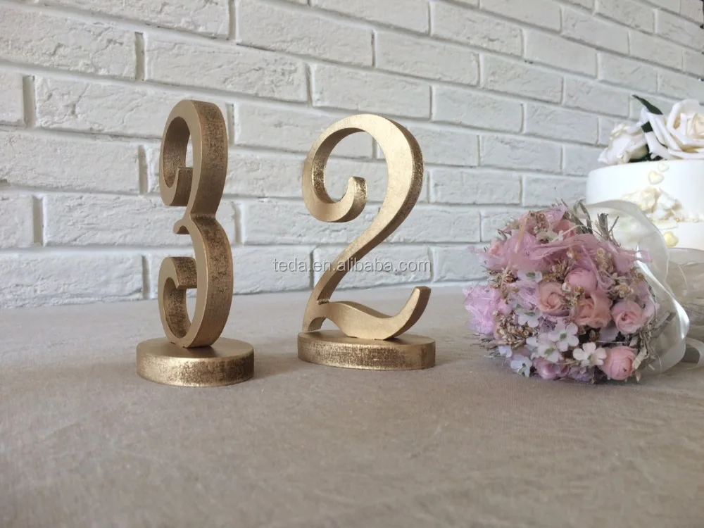Wedding Table Numbers Gold