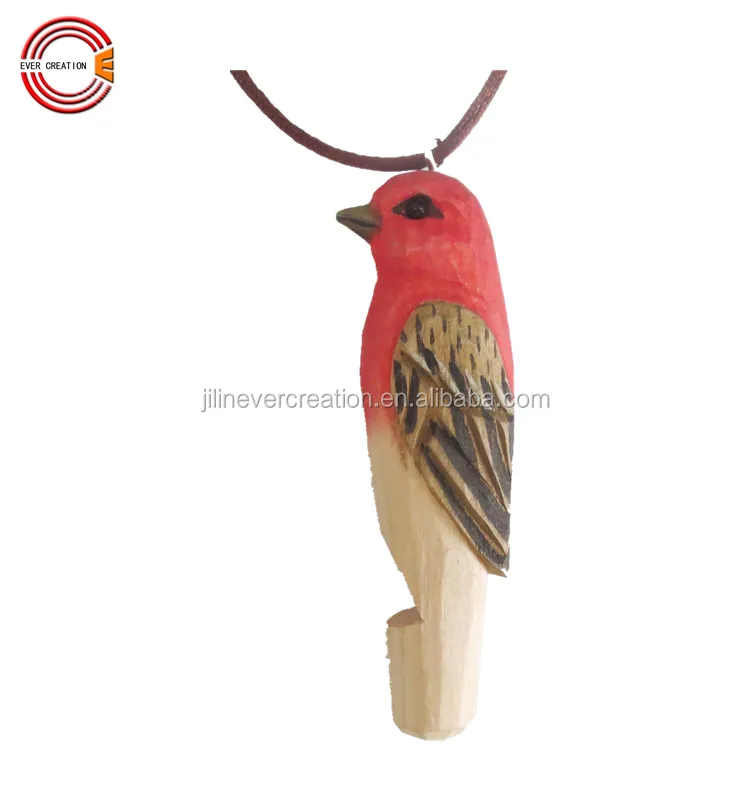 Wooden Bird Whistle Toy Hand Carved Animal Sound Whistle Kids Educational Whistle Keychain Party Favor Wholesale