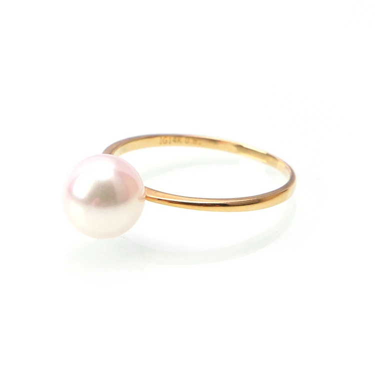 Ladies Yellow Gold Pearl Ring