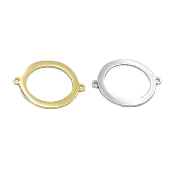 Hollow Ring Connector Pendant Stainless Steel Round Charm for Necklace Bracelet DIY Jewelry Making