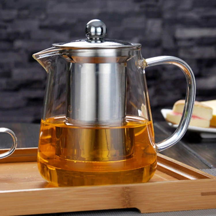 Thai Fancy Small Mini Transparent Glass Teapot Glass Tea Pot Cup Sets with Filter in Lid