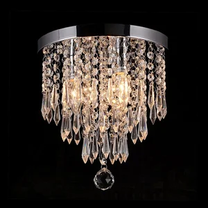 Living Room Bedroom Led Chrome Crystal Pendant Ceiling Chandelier Ceiling Light