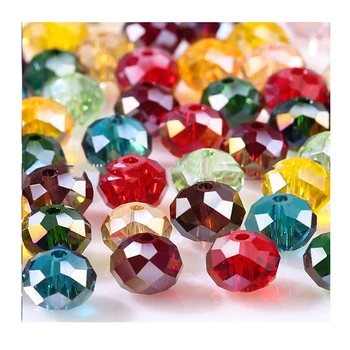 6mm 8mm Glass Beads Jewelry Making Rondelle Crystal Beads Yiwu