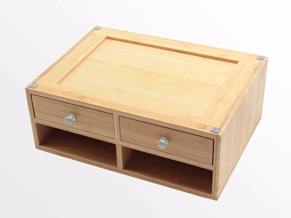 Бамбуковый принтер и подставка для монитора с настольным органайзером с ящиками