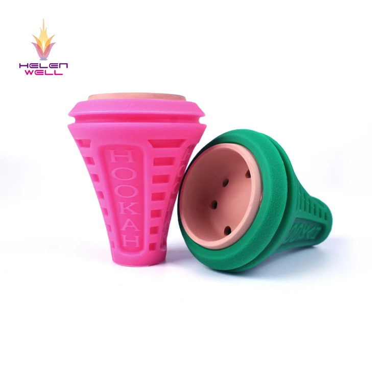2023 Beautiful Hookah Ceramic Head Silicone Bowl Hookah Tobacco Bowl
