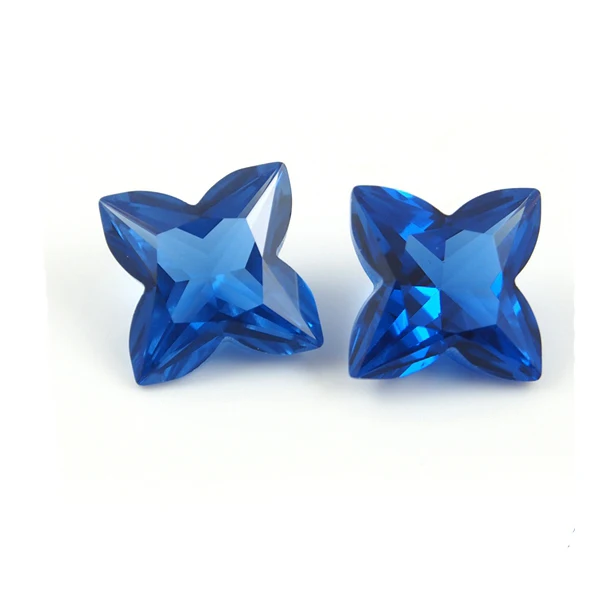 Synthetic 4 Clover Flower Shape Blue Spinel Beads berseem clover seed