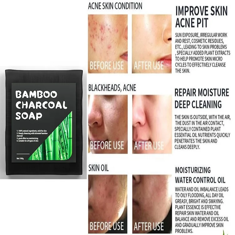 100% натуральное мыло ручной работы с натуральным бамбуковым углем для женщин и мужчин