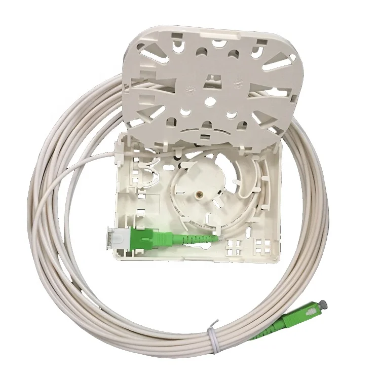2 Core ATB Fiber Optic FTTH Terminal Box with SC Shuttered Adapter and SC Pigtail