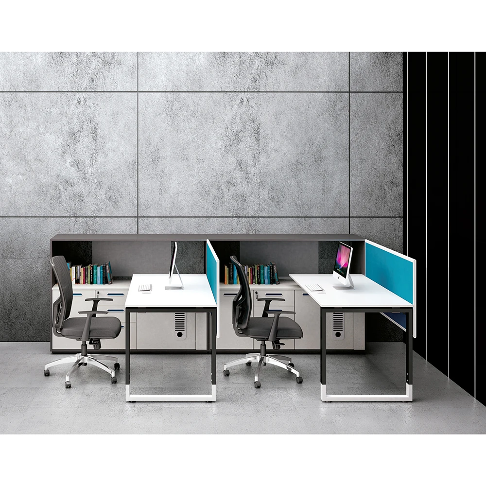 Puesto de trabajo modular moderno de 2 plazas muebles de puesto de trabajo de oficina para 2 personas para 2 personas