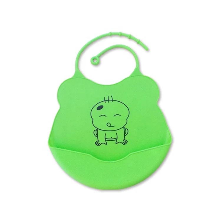 舒适可重复使用的柔软硅橡胶婴儿围兜