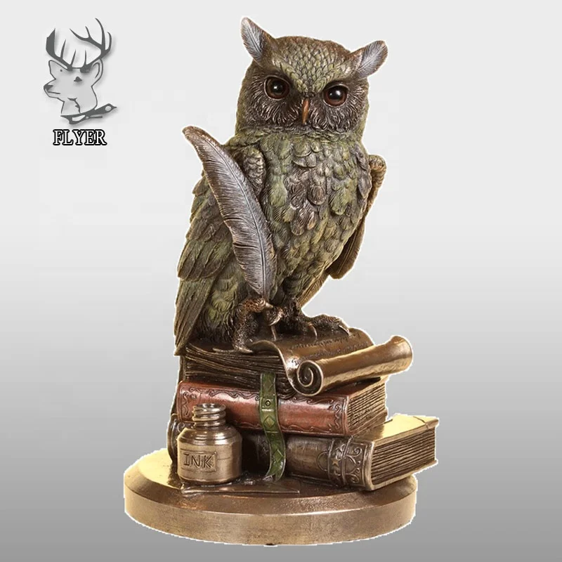 ミネルバ夜フクロウのブロンズ像 - ライフサイズの装飾用彫刻販売