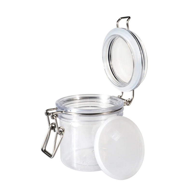 Wholesale  Empty Round 50g 100g 150g 200g 250g 500g 1000g clear PET Plastic Bail Jar Mason Jars for Food Storage