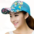 Snapback 2016 Women Caps Floral Print 5 Colors Summer Spring Sun Hat Women Adjustable Mesh Baseball