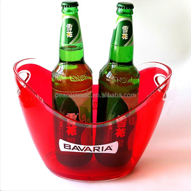 Ведро для пивного льда высокое качество пластиковые ведра ванны охладители и держатели устойчивый пластиковый Овальный бар хранения