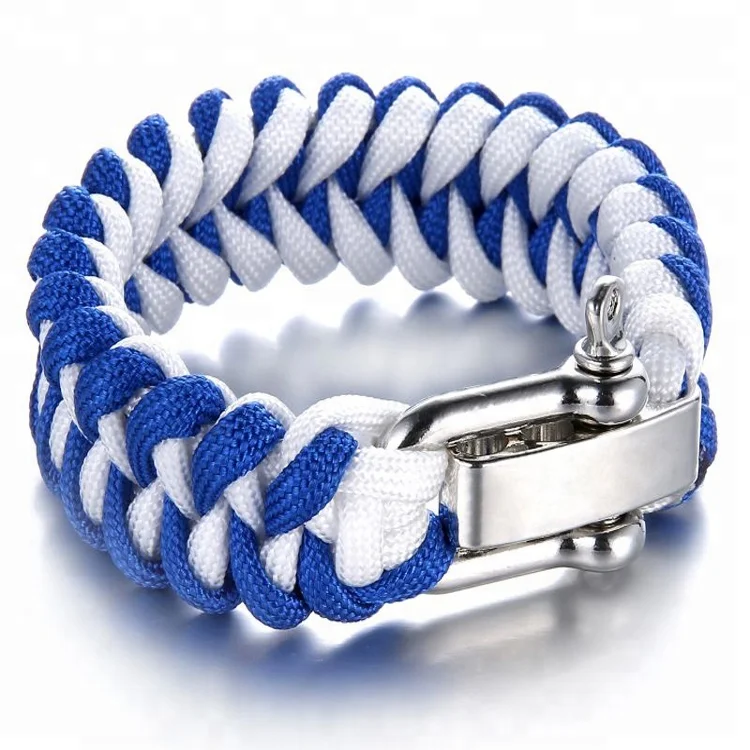Thin Blue Line Outdoor Sports Paracord Bracelets With Usa Flag Logo Metal Brand Logo Available