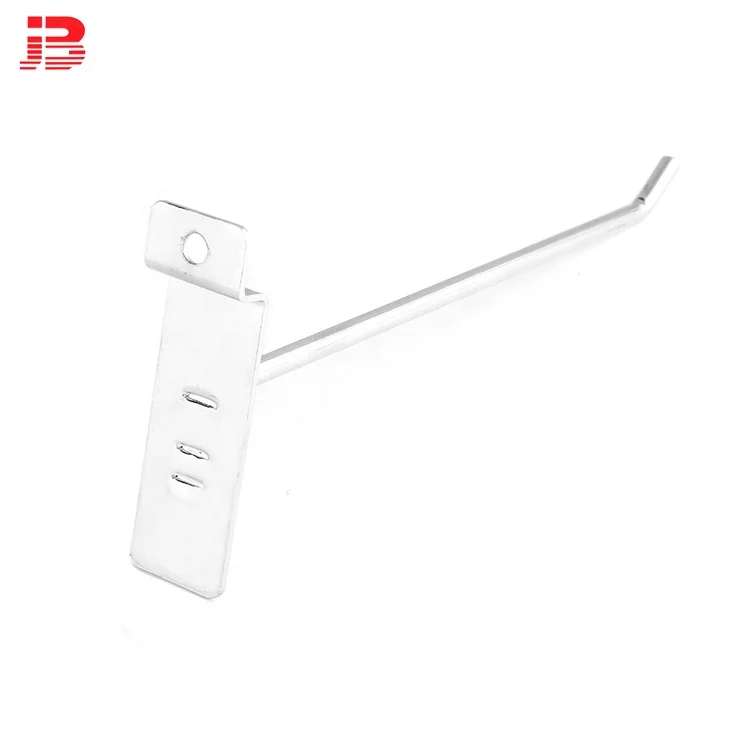 300mm slatwall display hook for supermarket metal chrome slat wall display