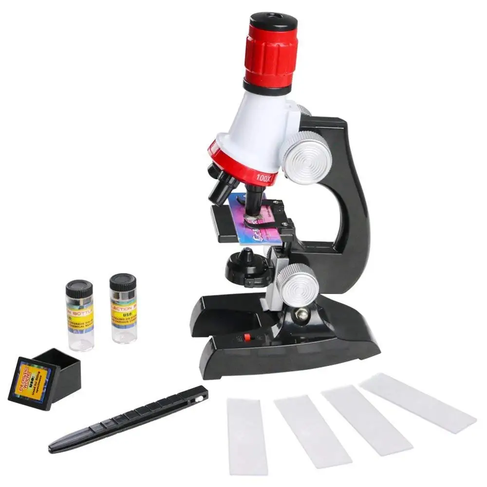 Science-Mikroskop-Kit für Kinder 100-1200X Raffiniertes wissenschaftliches 