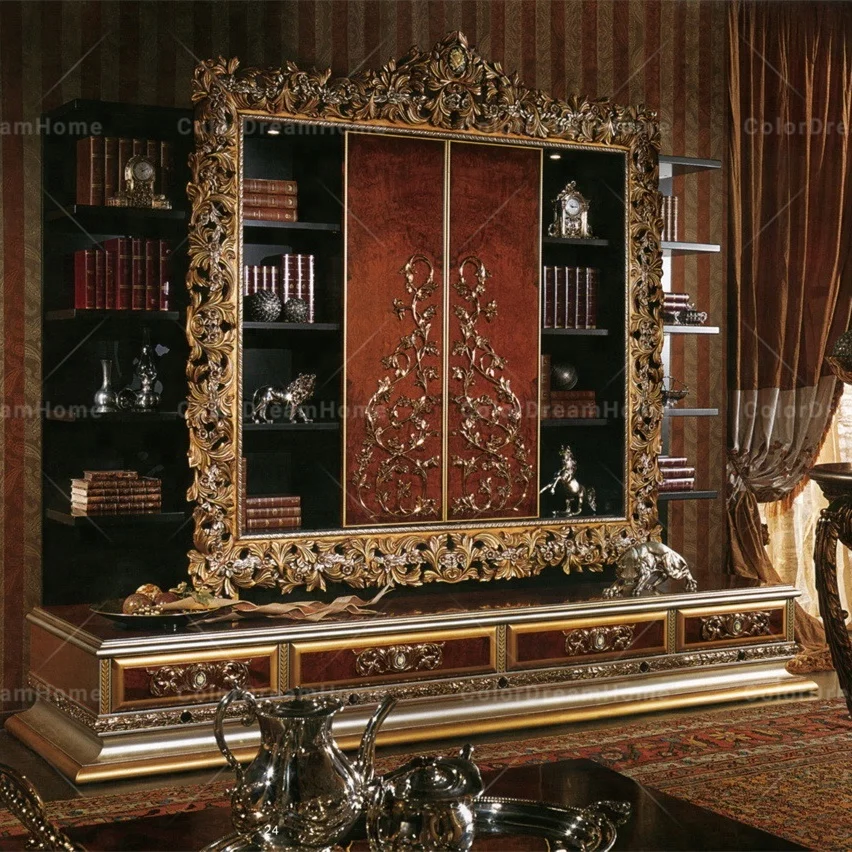 Мебель для офиса в античном французском стиле, книжный шкаф для гостиной