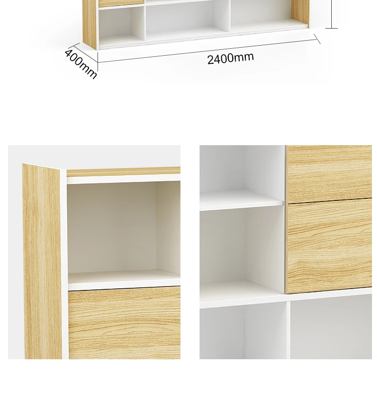 PENGPAI hotsale panel MFC wooden library bookshelf modern design office filling cabinet furniture