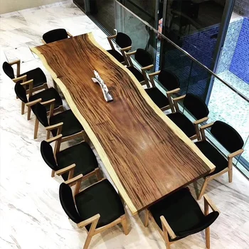 12 Seat Solid Wood Dining Table 300cm*100cm Acacia Wood Slab Table Exw For Dining Room Furniture And Office Furniture In Stock