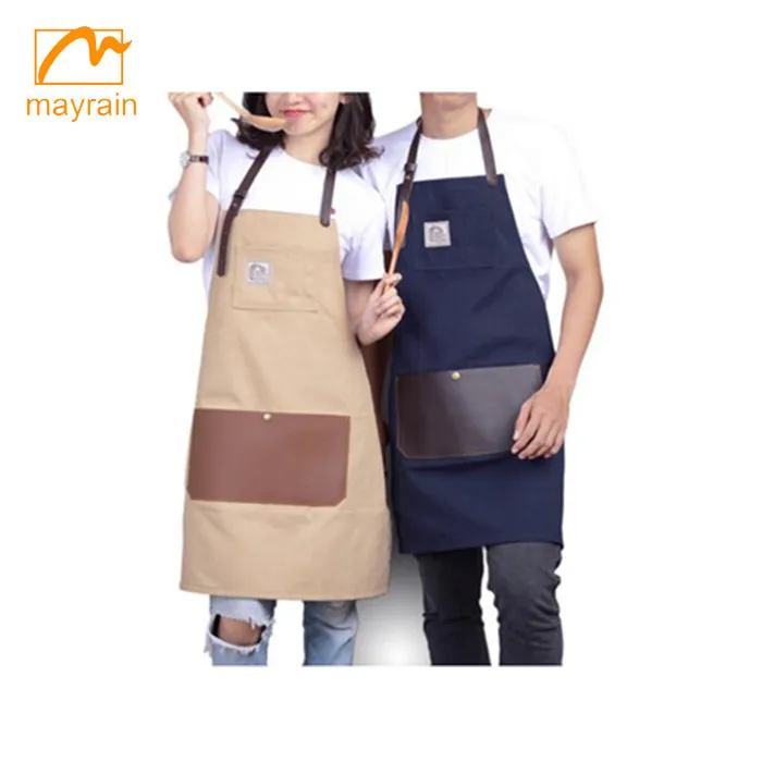 Luxury Aprons Men Women Leather Pocket Chef Kitchen Canvas Hairstylist Apron Beige Buy Ladies Fancy Kitchen Aprons High Quality Apron Wholesale Fashion Kitchen Aprons Product On Alibaba Com