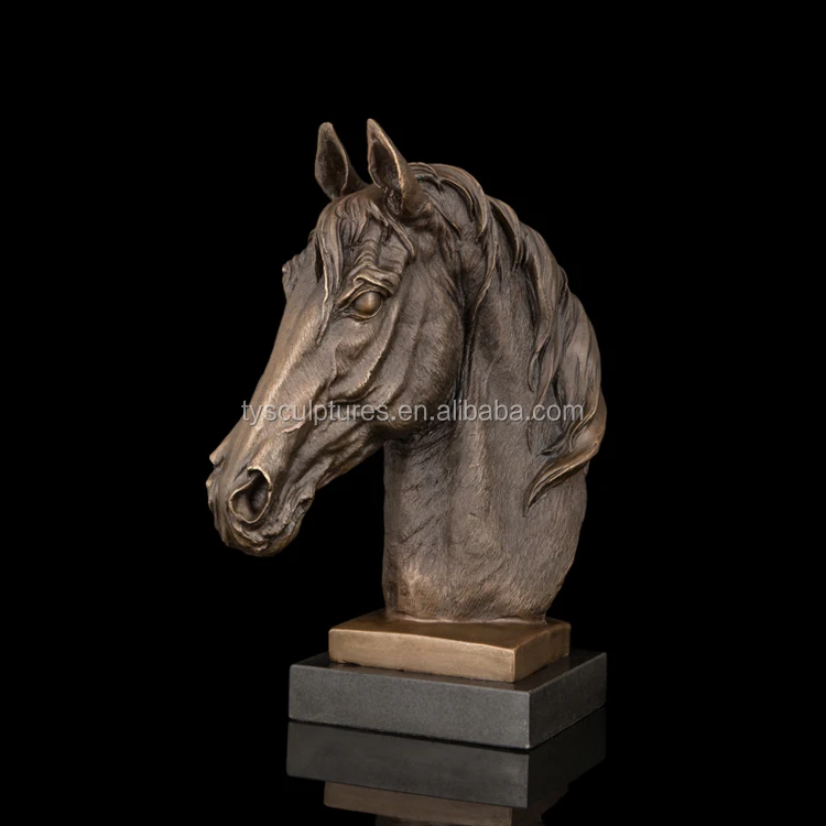 ホットセール鋳造ブロンズ馬頭彫刻メタル馬頭置物ホームデコレーション