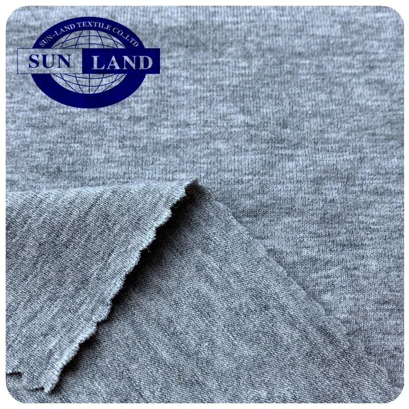 
knitted marls grey cotton spandex 1x1 rib fabric for sportswear T- shirts lady dress baby sleepwear 