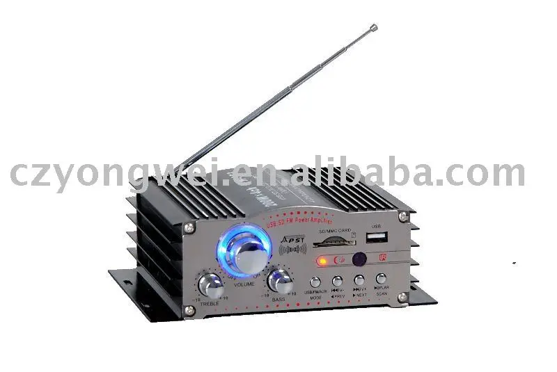 YW383 4 Channel Output 12v mini car amplifier portable mp3 player amp ...