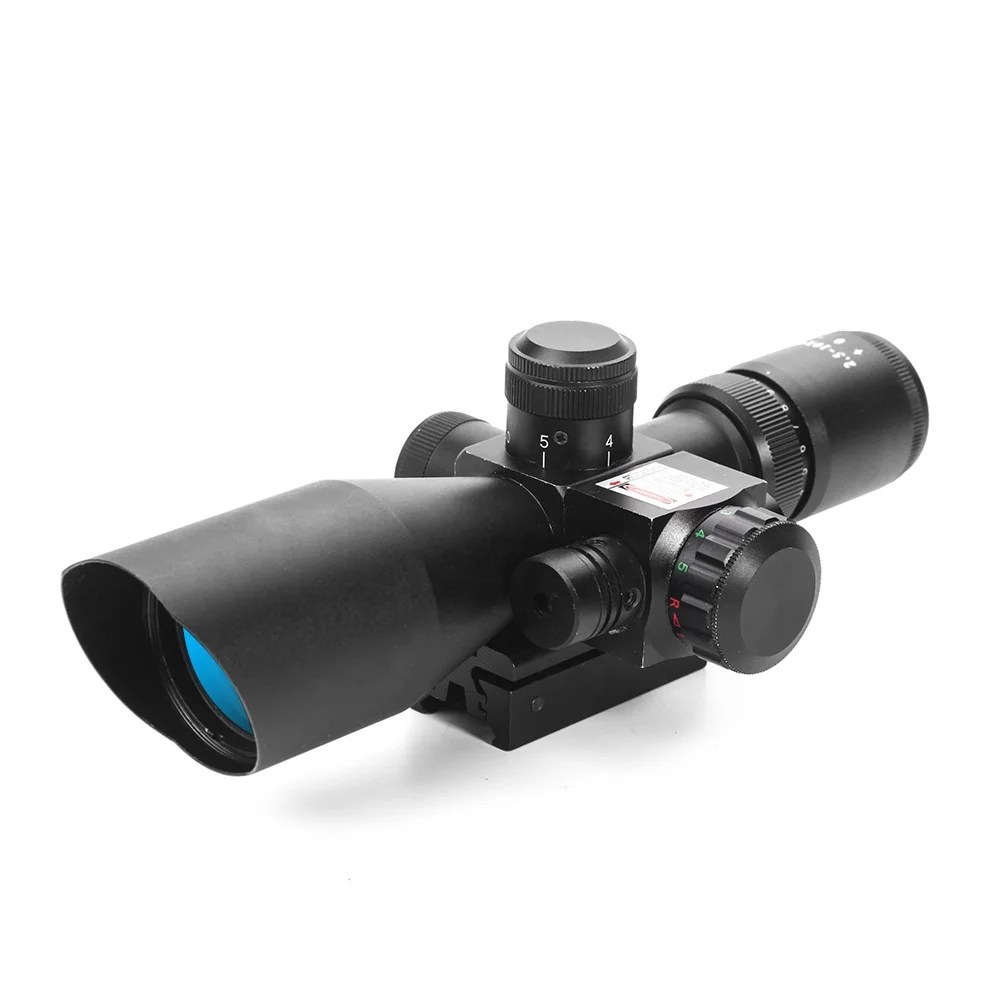  Compact 2.5-10x40 Scope combo scope with red laser sight