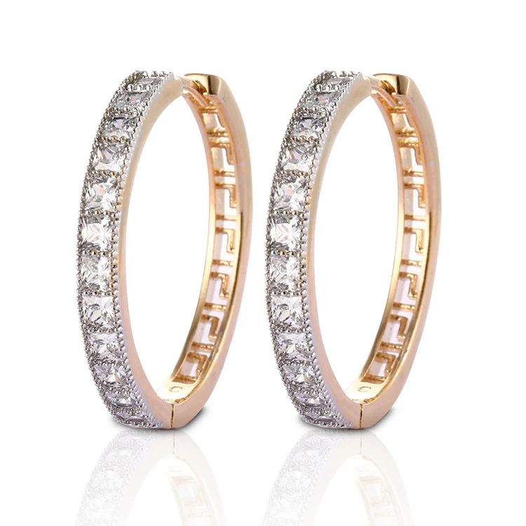 Latest Simple Style Beautiful Gold Plated CZ Bali Round Earring Designs for Women