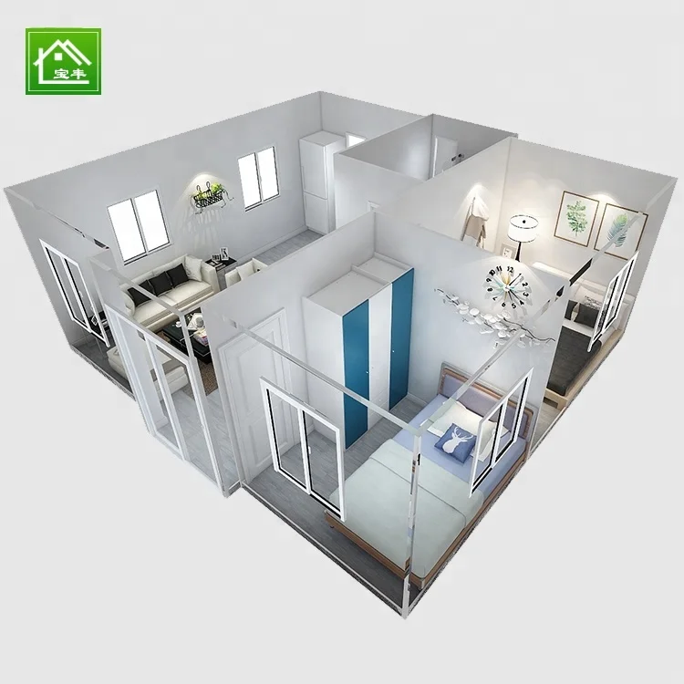 Prefabricated House 20 Feet/40 Feet Foldable Prefab Granny Flat with Foldable Flat Pack New Zealand/Canada/Australia