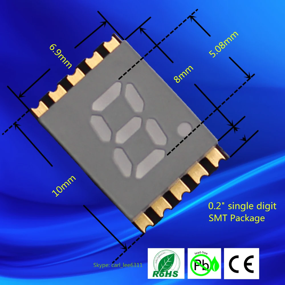 Mini 7 Segment Led SMD Display Small 1 Digit 7 Segment Smt Display