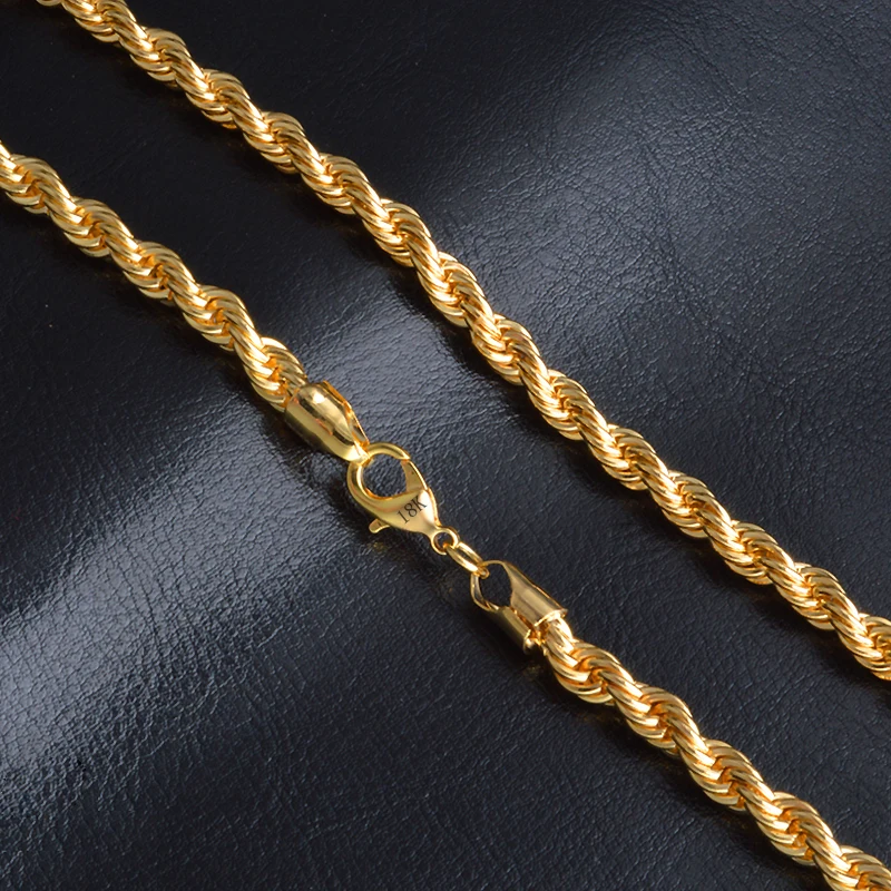 Wholesale Cadena de oro de 6MM para mujer, collar de aleación de trenzada, de moda, chapado en oro de 18K, joyería para colgante DIY From m.alibaba.com