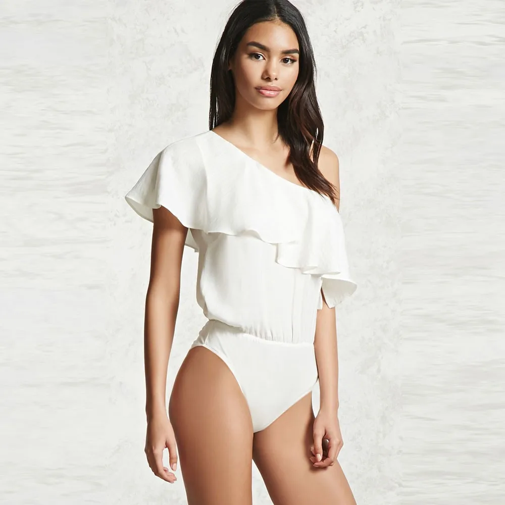 white one sleeve bodysuit